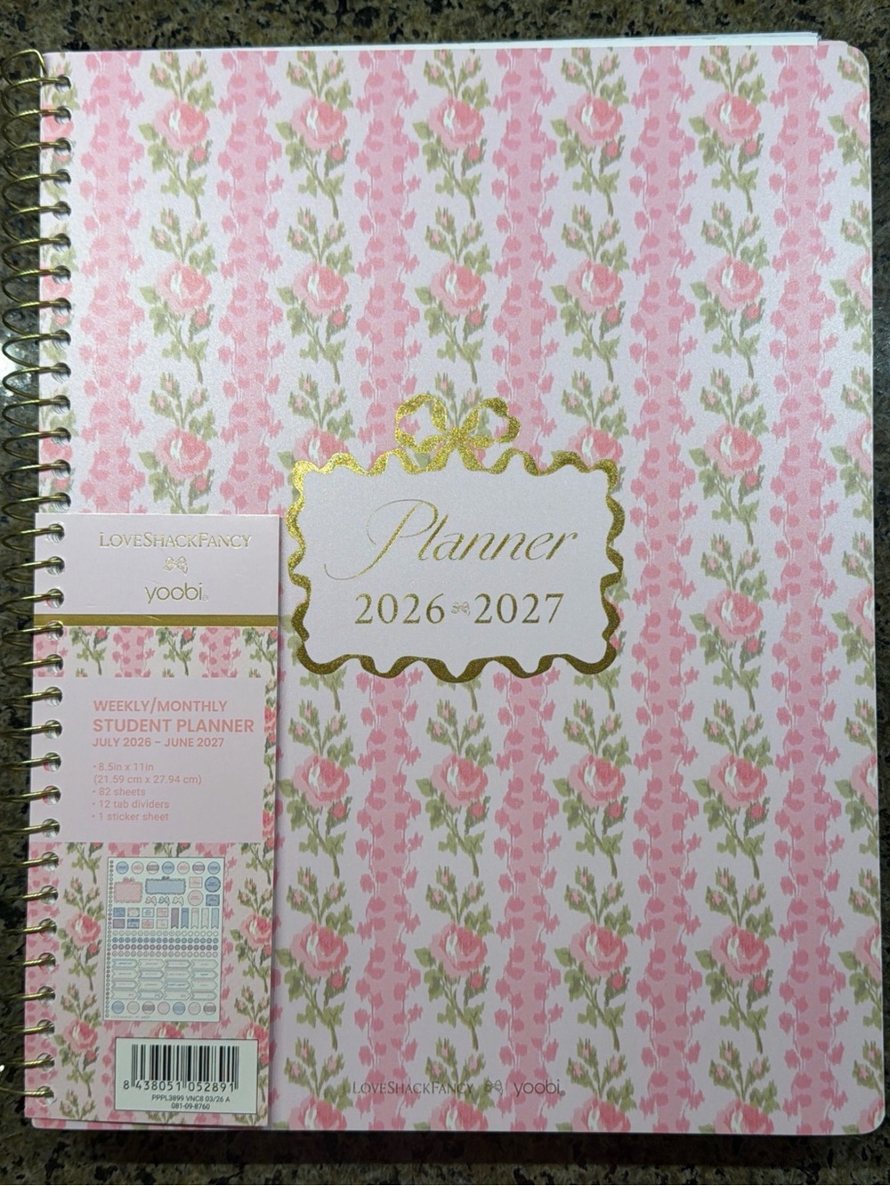 NWT LoveShackFancy x Target Yoobi Blooming Heirloom Pink Planner